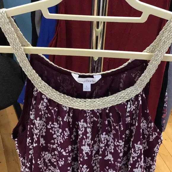 Charming Charlie Purple and Cream Mini Dress - Picture 3 of 3